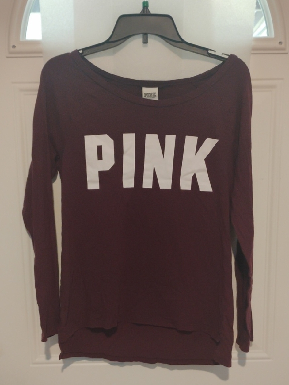 PINK Victoria's Secret Burgundy Long Sleeve Tee S